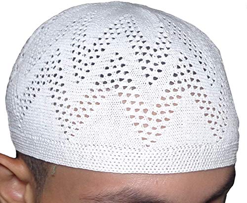 Hat Lot of 2 Pcs Colors Muslim Wholesale Kufi Koofi Kofi Topi Cotton Turkish Skull Cap Islamic Muslim Islam Prayer Takke Knit Style Helmet Liner Caps for Men Multicolor - Image 2