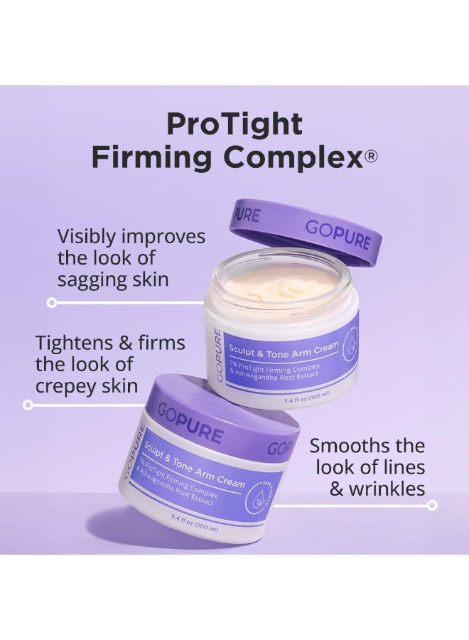 goPure Sculpt & Tone Arm Cream – Firming And Tightening Cream For The Arms, Smooths The Look Of Wrinkles, Deeply Hydrates, Firms The Look Of Crepey Texture On The Arms - Image 2