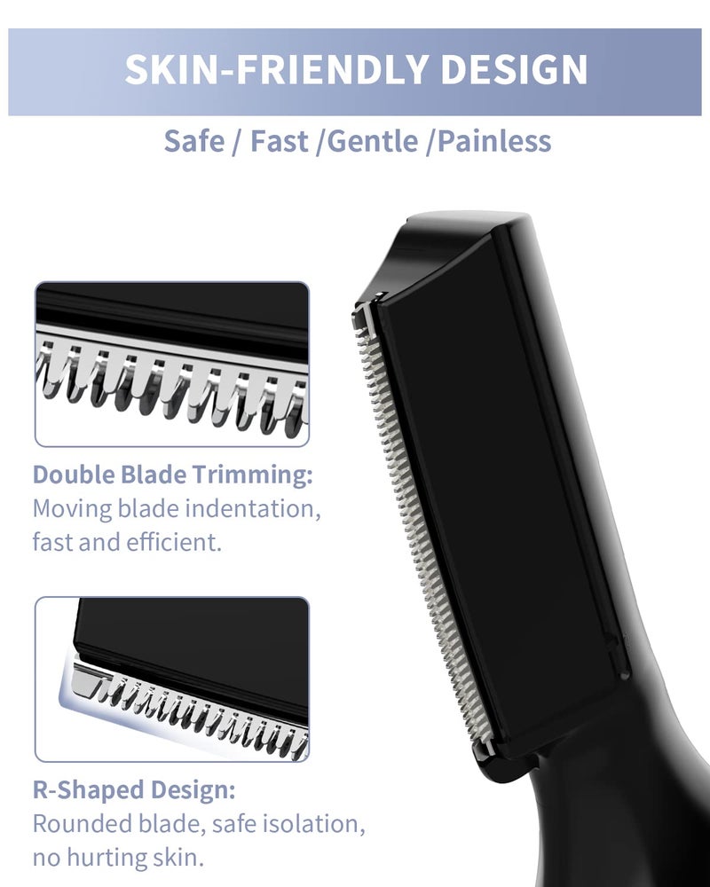 Dapsang Eyebrow Trimmer, Electric Eyebrow Razor for Women Men, Rechargeable Painless LED Light Facial Hair Shaver Remover with Rinseable Blade for Face Lips Neck Leg - Image 2