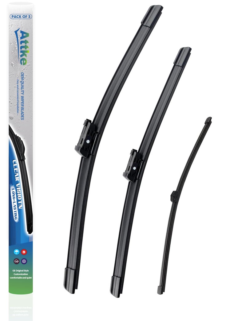 ATTKE Front and Rear Wiper Blade Set for Audi Q7 20162022Audi SQ7 20172022 27  20 Front Wiper Blade and 15 Rear Wiper Blade