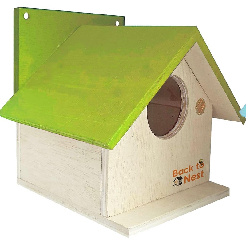 BackToNest Bird House for Balcony and Garden Hanging for Sparrow and All Small Birds Birds Nest Made with Russian ply Wooden -BVN5 (1 Nos) - Image 2