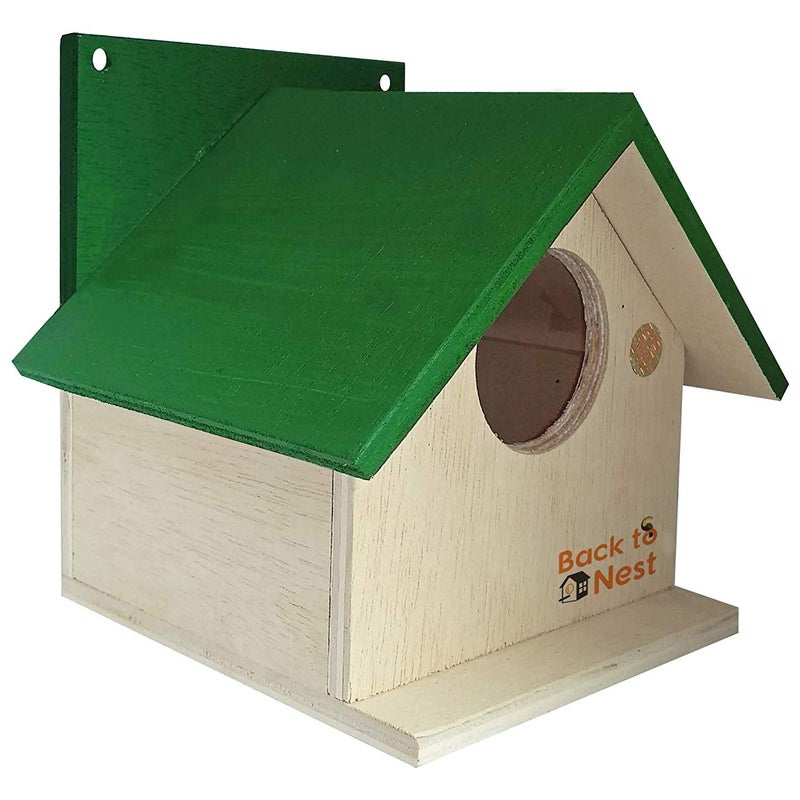 BackToNest Bird House for Balcony and Garden Hanging for Sparrow and All Small Birds Birds Nest Made with Russian ply Wooden -BVN5 (1 Nos) - Image 1