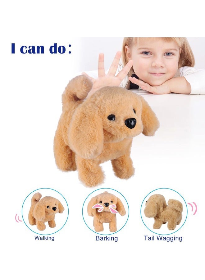 WorWoder Plush Golden Retriever Toy Puppy Electronic Interactive Pet Dog - Walking, Barking, Tail Wagging, Stretching Companion Animal for Kids (Golden Dog) - Image 3