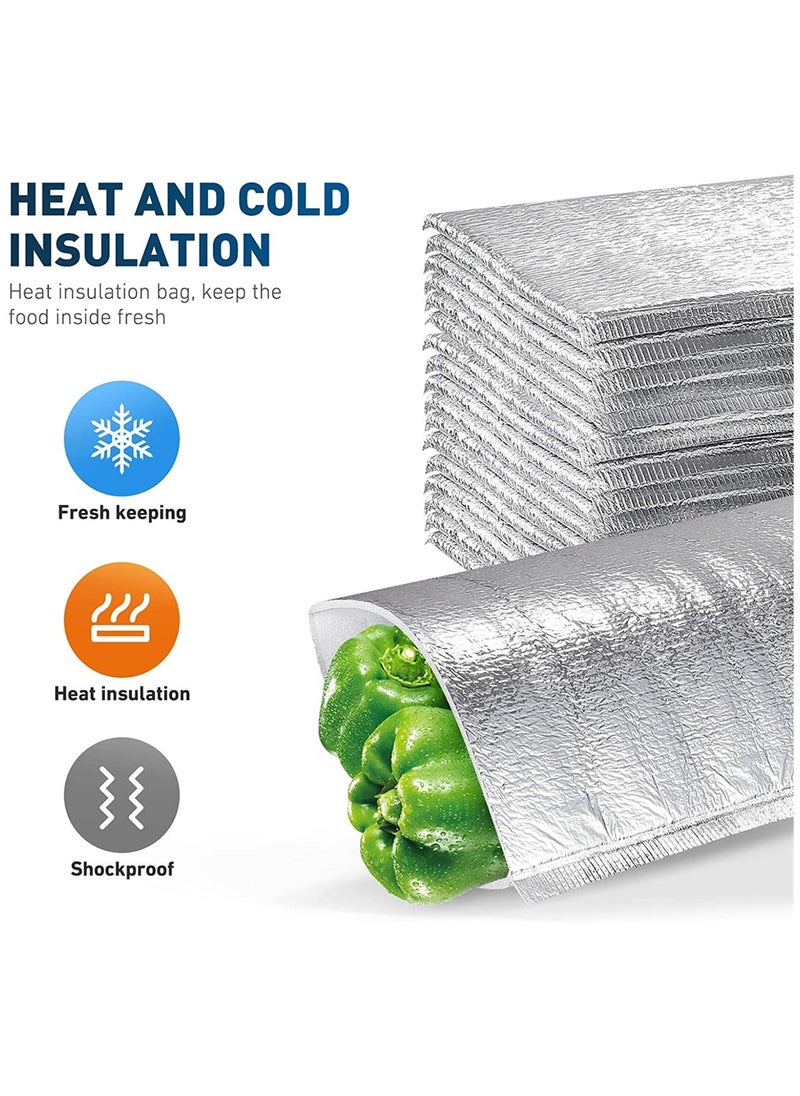 Generic Reusable Insulation Bags Thermal Box Liners Metalized Box Liners Lunch Food Box Shopping Bag Shipping Bags Insulation Lining Waterproof Insulation Package (20 Pack, 8 In x 10 In)  - Image 2