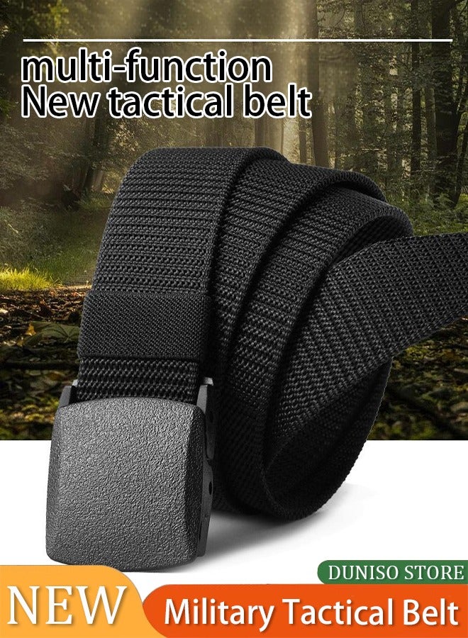 Nylon Military Tactical Men Belt, Webbing Canvas Outdoor Web Belt with Plastic Buckle Perfect for Training, Outdoor Activities & Everyday Use, gift for Men - Image 1