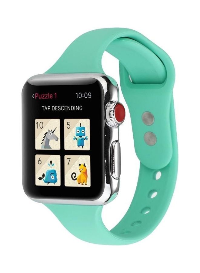 NIBEMINENT Double Buckle Replacement Strap For Apple Watch Series 6/SE/5/4 40mm And 3/2/1 38mm Spearmint Green - Image 3