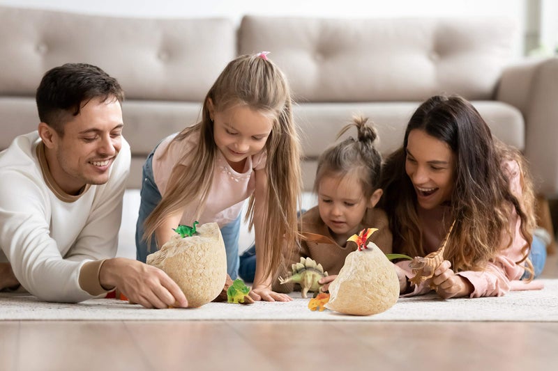 Dan&Darci Jumbo Dino Easter Egg - Unearth 12 Unique Large Surprise Dinosaurs in One Giant Filled Egg -Easter Gifts for Kids - Discover Dinosaur Archaeology Science STEM Crafts Gifts for Boys & Girls - Image 4