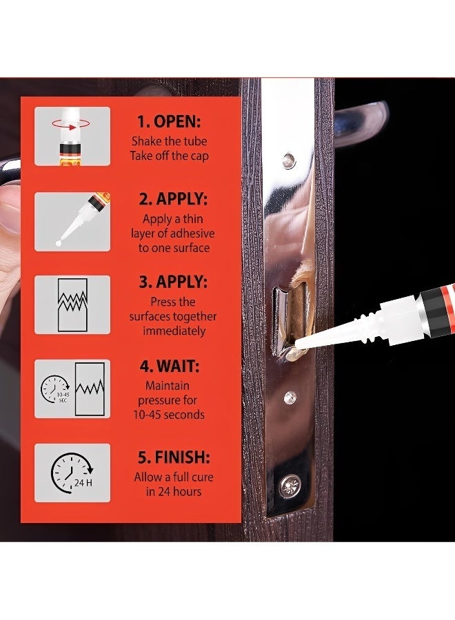 سوبر جلو غراء سائل شفاف سريع الجفاف وسهل التحكم ولا يتسبب في فوضى مثالي لصناعة البطاقات أو لصق الصور الورقية والزخارف الخفيفة يجف بشكل شفاف ليحافظ على نظافة الأعمال - Image 4