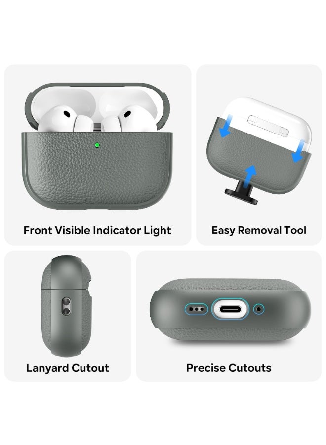 Arabest AirPods Pro 3 Case, Soft TPU Case for Apple AirPods Pro 3 with Hand Strap, Leather Touch Design Airpods Pro 3 Case - Image 5