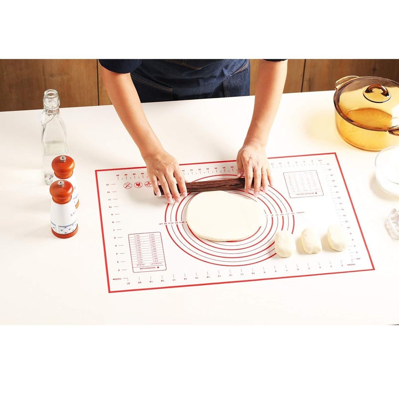 TERXA Silicone Baking Mat Non Stick PastryDough Rolling Mat with Measurement CounterOven LinerPie Crust Mat BakingKitchen Tool Accessories Pack of 1Multicolor40x60cm - Image 2