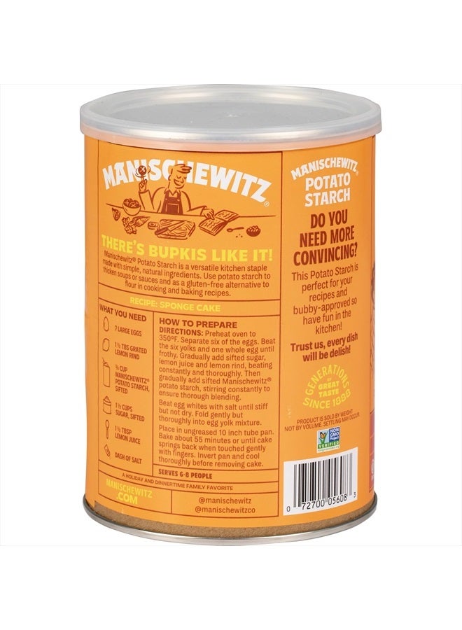 MANISCHEWITZ نشا البطاطس النقي، 16 أونصة (1 رطل حاوية قابلة لإعادة الإغلاق) خالية من الغلوتين، غير معدلة وراثيًا، كوشير (بما في ذلك عيد الفصح)