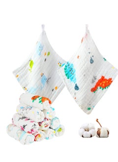 Muslin Washcloths Baby Small 6 Layer Newborn Face Towel  Soft Cotton Burp Cloth Natural for Girls Boys Wipes for Sensitive Skin Baby Registry as Shower Gift Random Pattern 10 Pack
