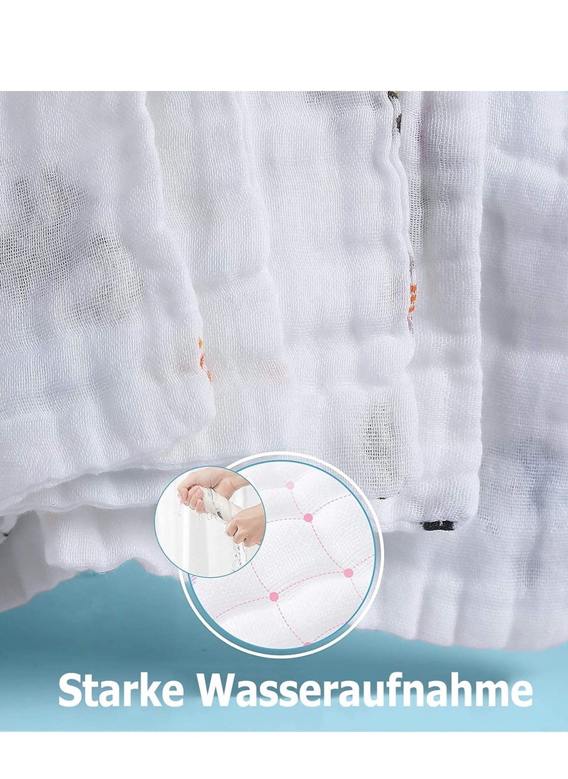SYOSI - Muslin Washcloths Baby Small 6 Layer Newborn Face Towel  Soft Cotton Burp Cloth Natural for Girls Boys Wipes for Sensitive Skin Baby Registry as Shower Gift Random Pattern 10 Pack - Image 1