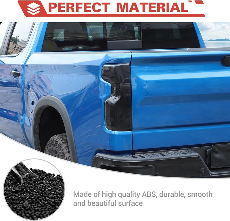 amayum Smoked Black Tail Light Lamp Cover Rear Light Trim for Chevrolet Silverado 2022-2025 - Image 4
