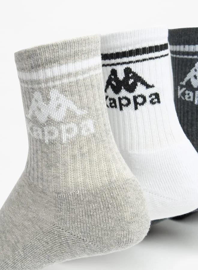 Kappa Boys Logo Print Crew Length Sports Socks - Set of 5