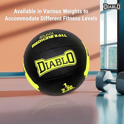 DIABLO 1KG Rubber Medicine Ball with Bounce Effect (1KG, Light Yellow) - Image 5