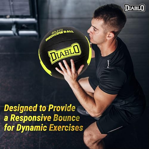 DIABLO 1KG Rubber Medicine Ball with Bounce Effect (1KG, Light Yellow) - Image 3