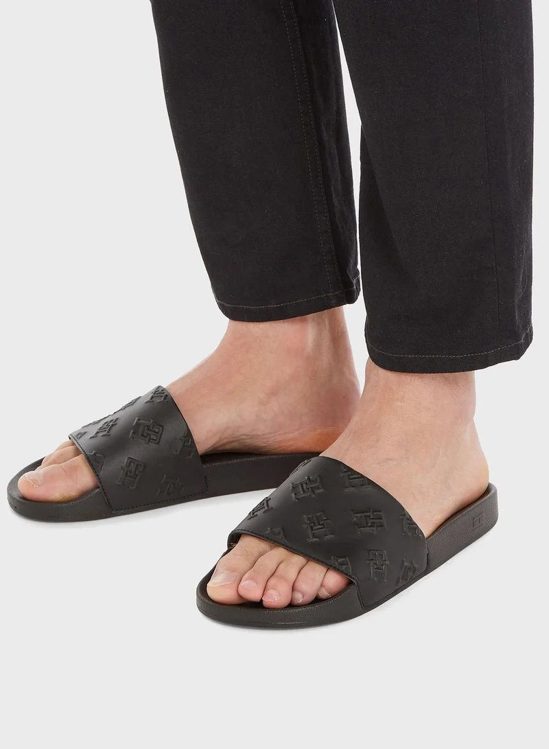 TOMMY HILFIGER Debossed Pool Slides