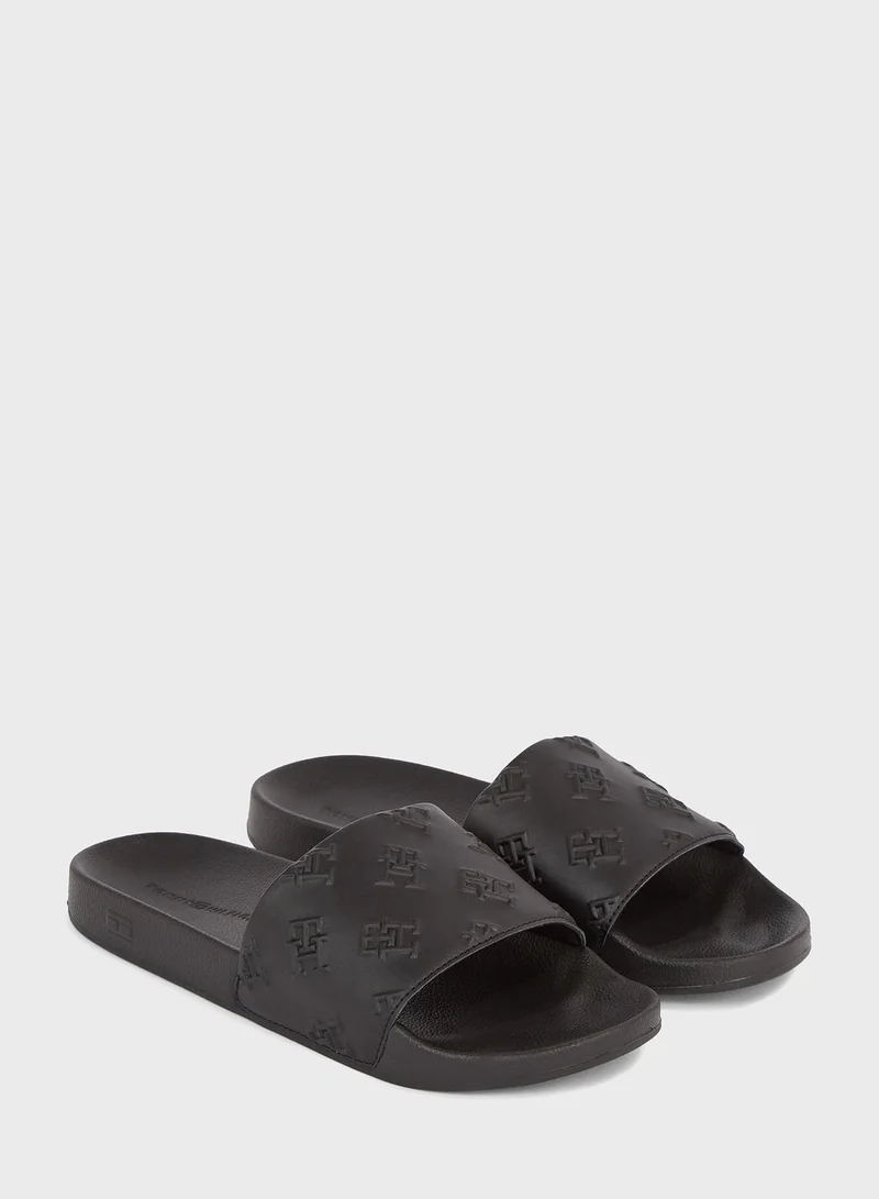 TOMMY HILFIGER Debossed Pool Slides