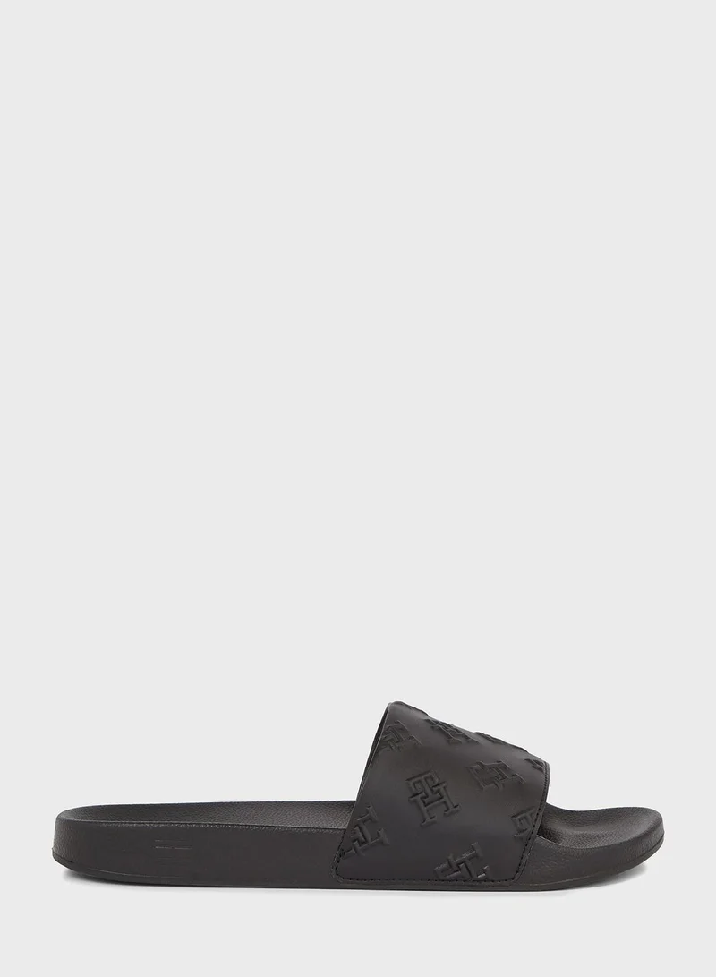 TOMMY HILFIGER Debossed Pool Slides