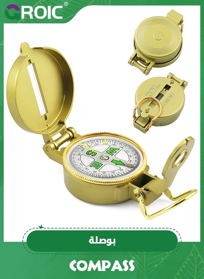 GROIC بوصلة عسكرية متعددة الوظائف للبقاء على قيد الحياة، بوصلة مقاومة للماء والصدمات مع مسطرة خريطة، بوصلة اتجاهية عبر البلاد للمشي لمسافات طويلة والتخييم - Image 1