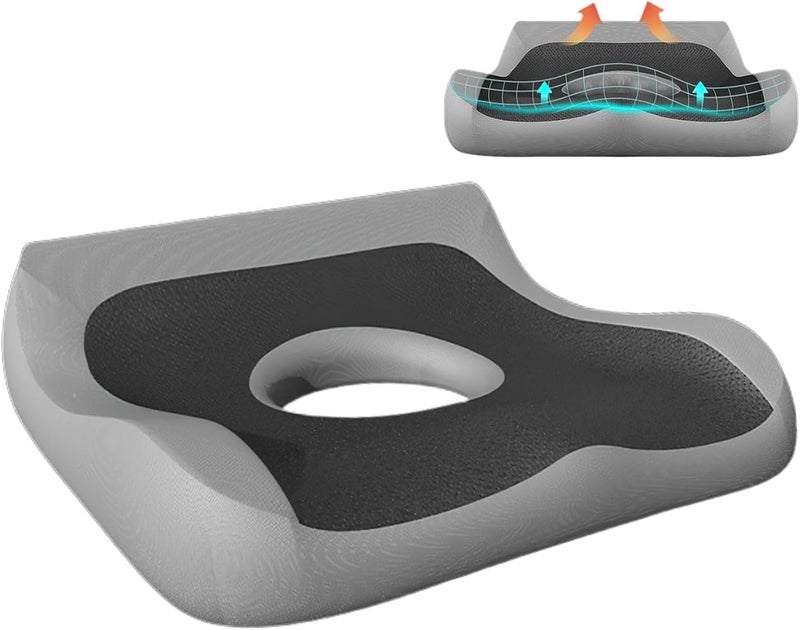 Excefore Donut Pillow Hemorrhoid Tailbone Cushion, Memory Foam Cushion for Long Sitting, Office Chair Cushion to Relieve Sciatica, Hemorrhoid Pillow Cushion for Tailbone Pain - Image 1