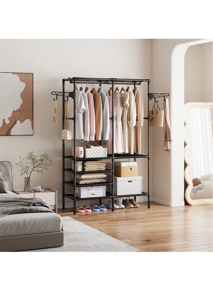 رف معطف بسيط ، خزانة ملابس منزلية عصرية ، إطار حديدي جريء ، سهل التجميع ، رف تجفيف ذو سعة كبيرة بصف مزدوج ، أسود 108*36 * 170 سنتيمتر - Image 5
