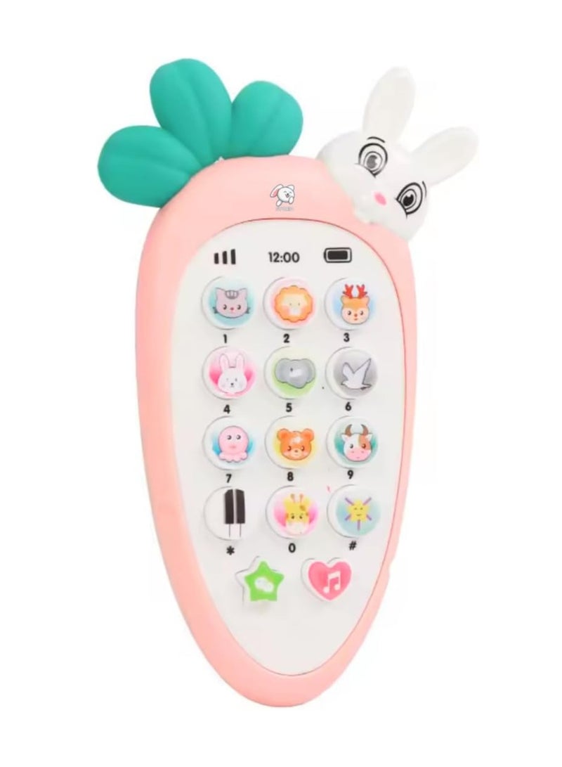 Toy Phone - Kids Phone, Music & Light (Carrot & Rabbit Shape) - Image 1