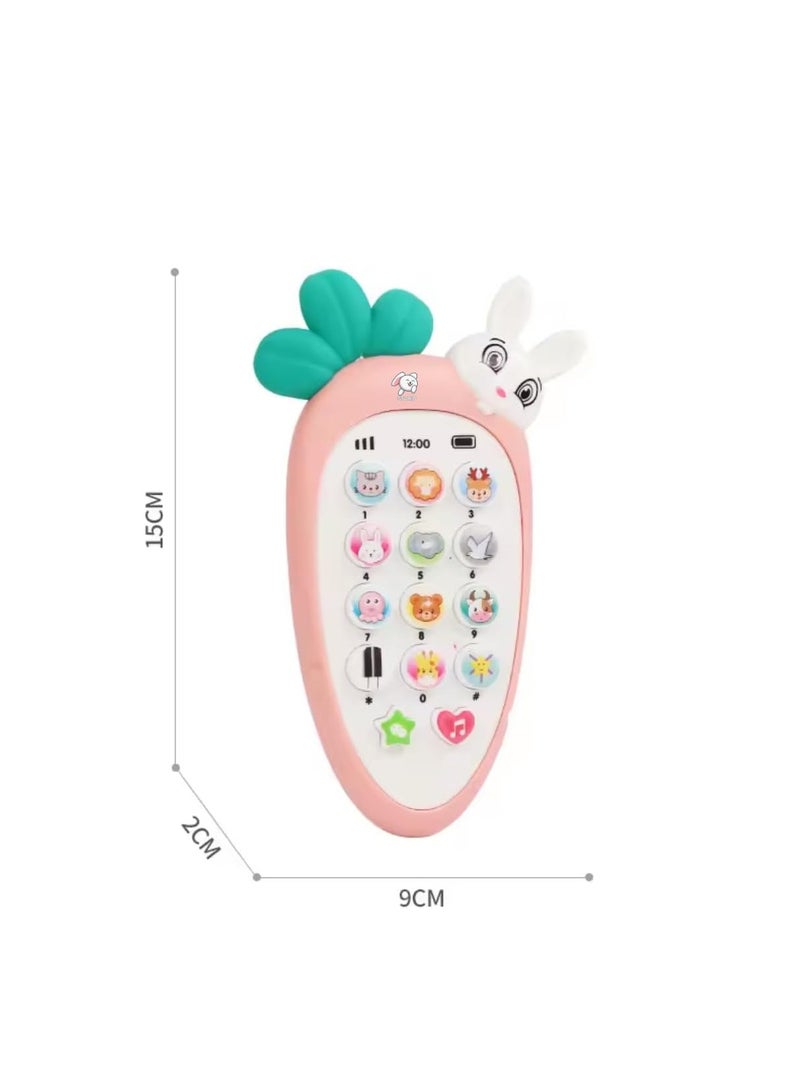 Toy Phone - Kids Phone, Music & Light (Carrot & Rabbit Shape) - Image 2