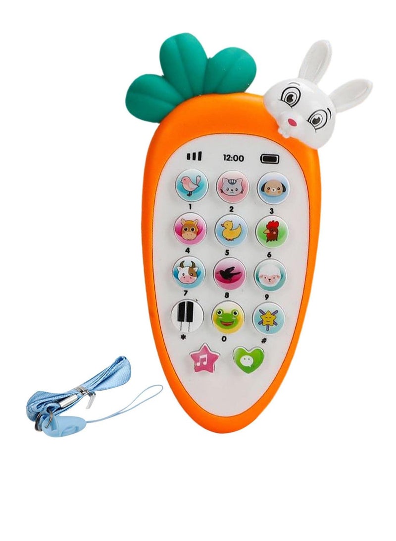 Toy Phone - Kids Phone, Music & Light (Carrot & Rabbit Shape) - Image 3
