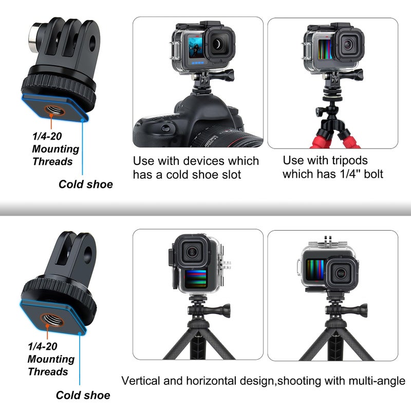 SOONSUN Waterproof Case with Dive Filters for GoPro Hero 13/12 / 11/10 / 9 Black, 196 Feet Underwater Protective Dive Housing Case with Red, Light Red, Magenta, 5X Close-up Macro Filters - Image 4