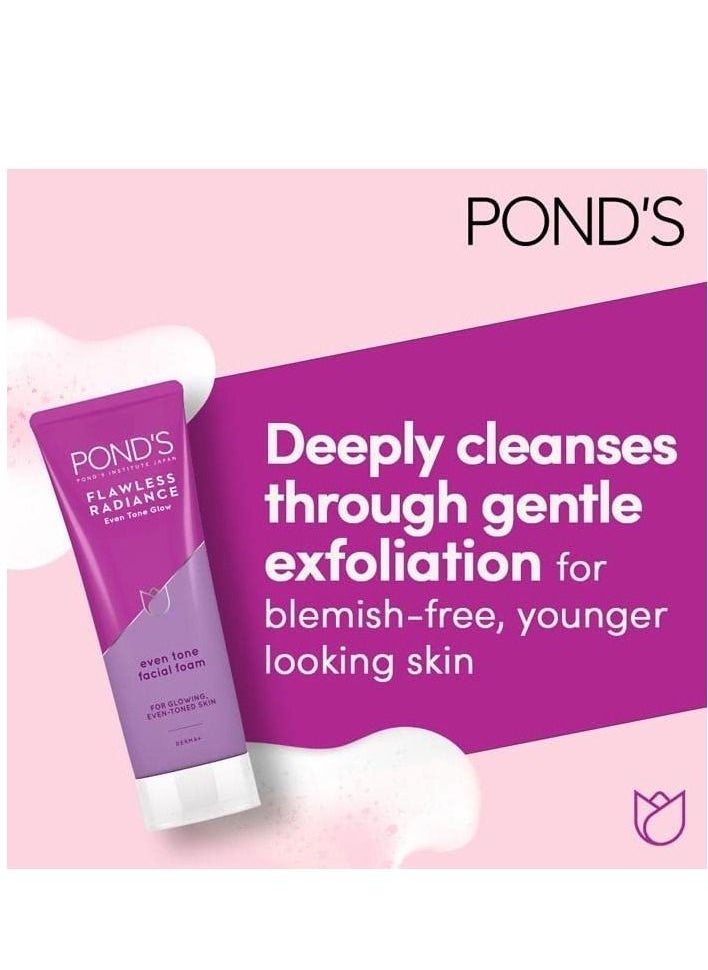Pond's Flawless Radiance Facial Foam Cleansing and Exfoliating with Niacinamide and Vitamin E, Even-tone Glow, gives Blemish-Free Skin, 100g PACK OF 2  - Image 3