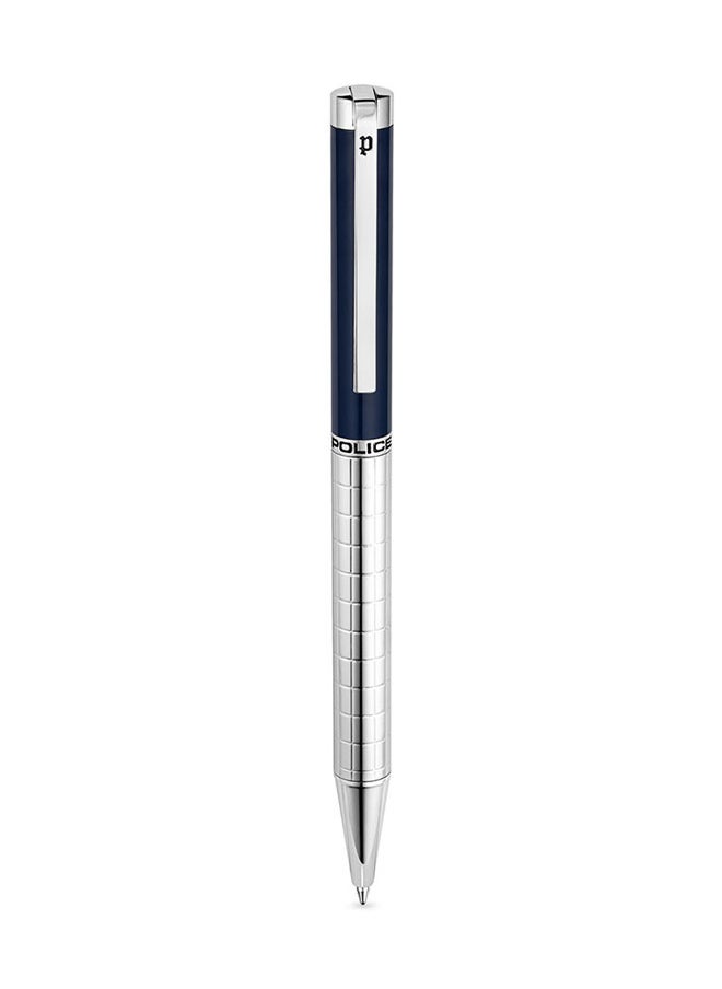 POLICE Precision Pen Textured Barrel Smooth Blue Upper Body Signature Band P Logo  - Image 1