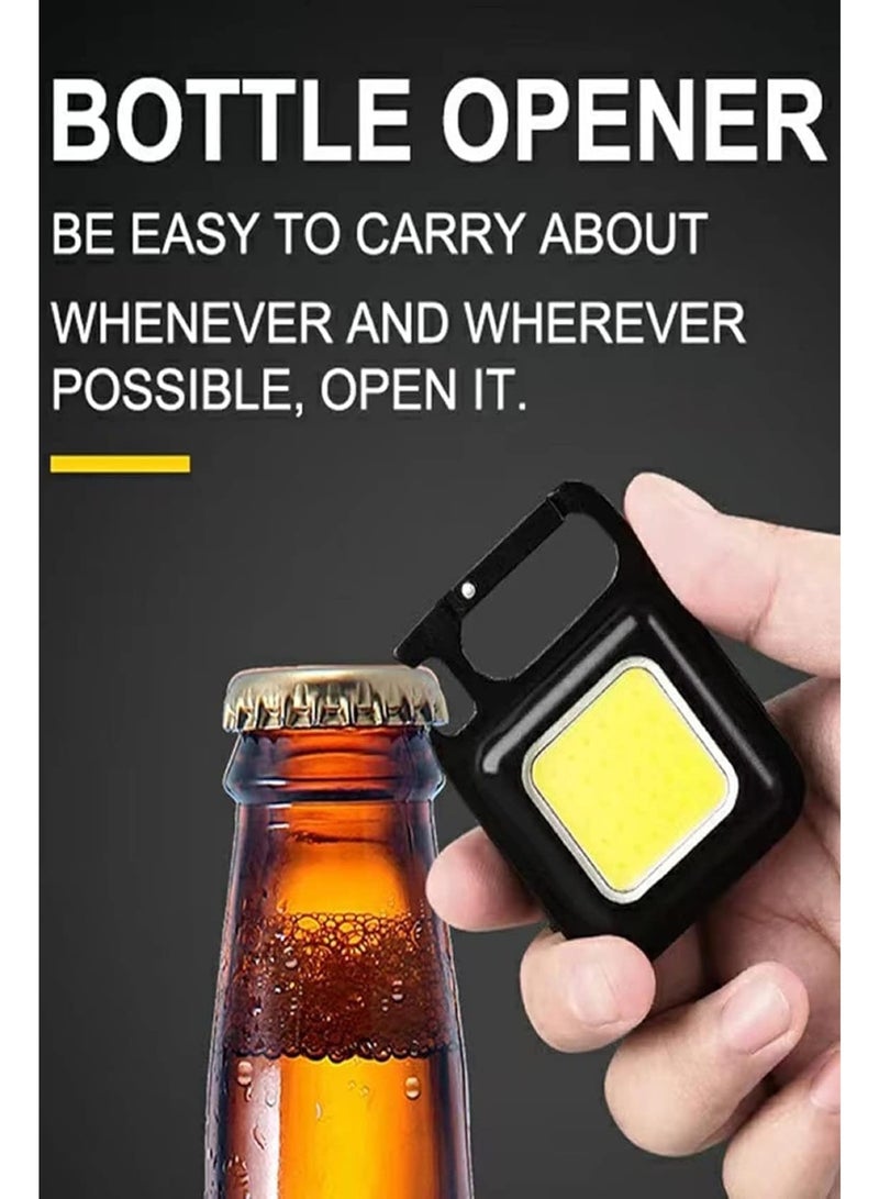 Mini COB Flashlight 1000 Lumens Rechargeable – Keychain Torch with 4 Light Modes, Folding Bracket & Magnetic Base, Pocket LED Light for Camping, Fishing & Emergency Use - Image 3