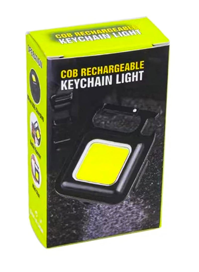 Mini COB Flashlight 1000 Lumens Rechargeable – Keychain Torch with 4 Light Modes, Folding Bracket & Magnetic Base, Pocket LED Light for Camping, Fishing & Emergency Use - Image 4