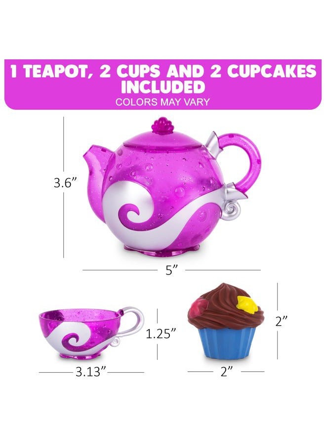 ArtCreativity Bath Toy Tea Set - Bath Tea Set with Teapot, 2 Tea Cups, and 2 Silicone Cupcakes That Spray Water - Girls Tea Party Bath Toy Set for Toddlers - Baby Girl Bath Toys Ages 1+ - Image 2