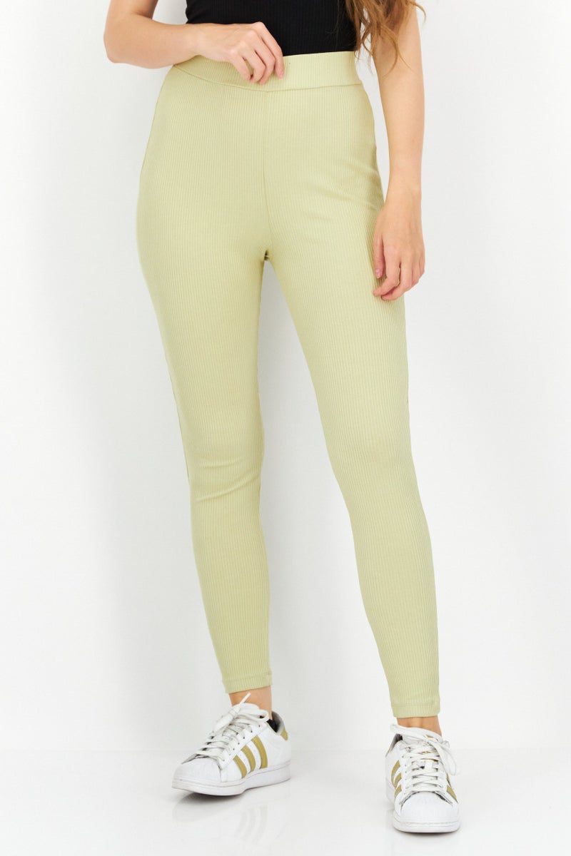 NA-KD Women Rip Long Knitted Leggings, Beige - Image 1