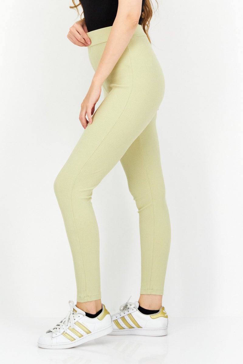 NA-KD Women Rip Long Knitted Leggings, Beige - Image 4