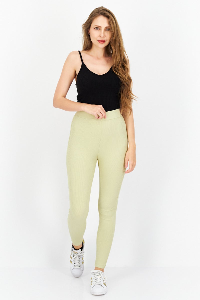 NA-KD Women Rip Long Knitted Leggings, Beige - Image 4