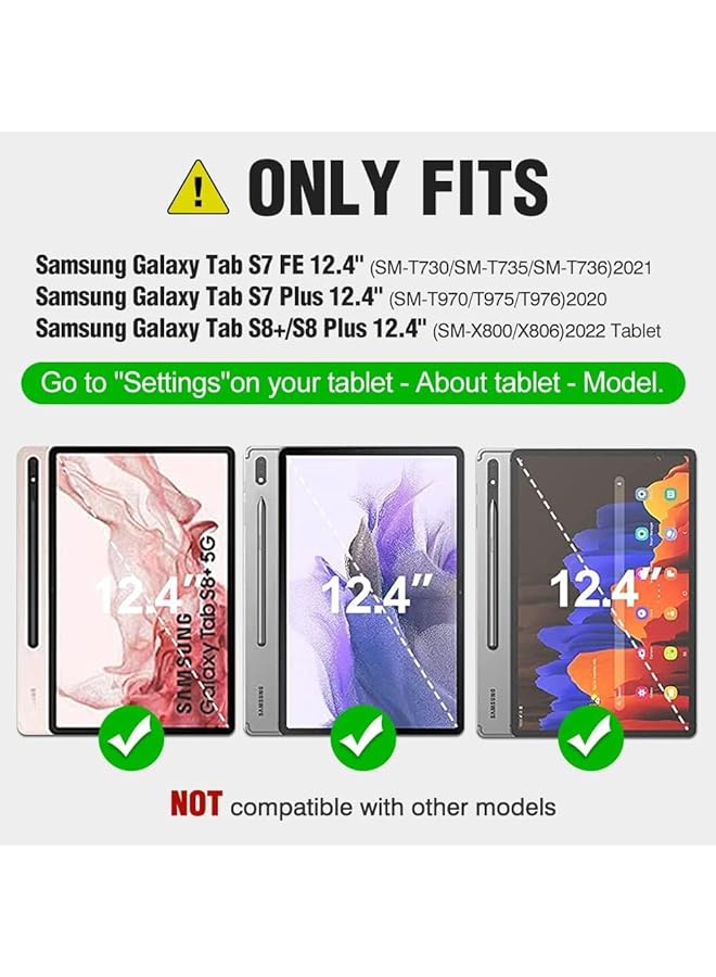 Nillkin Bumper Combo Keyboard Case Designed For Samsung Galaxy Tab S8 Plus S7 Plus S7 Fe Pen Holder Shockproof Cover Stand Trackpad And Removable Keyboard - Black - Image 2