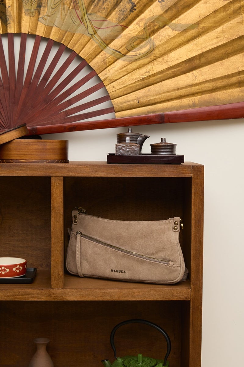 Manuka Mari Suede Baguette Bag Sand  - Image 1