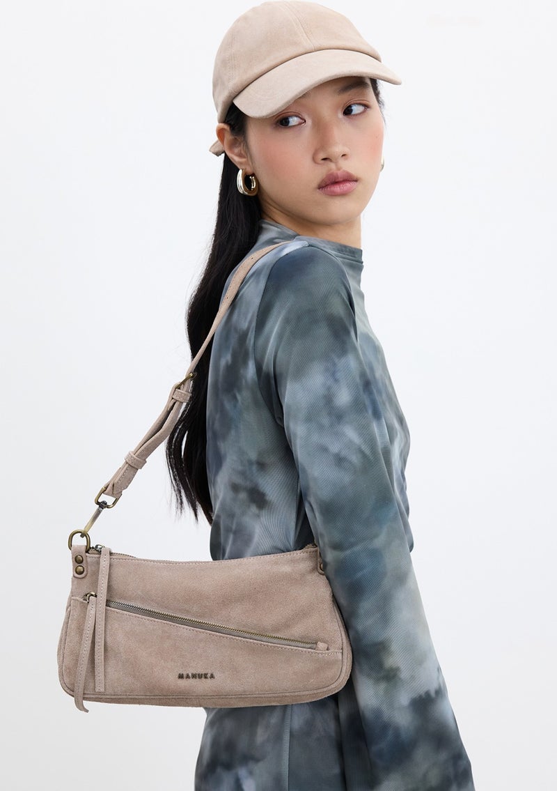 Manuka Mari Suede Baguette Bag Sand  - Image 3