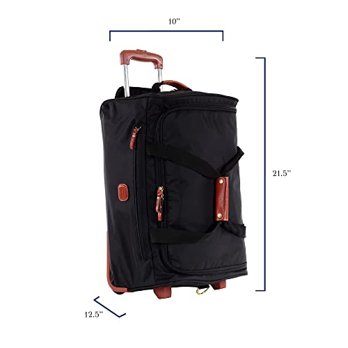 Bric's X-Bag Rolling Duffel Bag - 21 Inch Carry On Travel Bag for Men and Women - Luxury Weekender Luggage - Black - Image 3