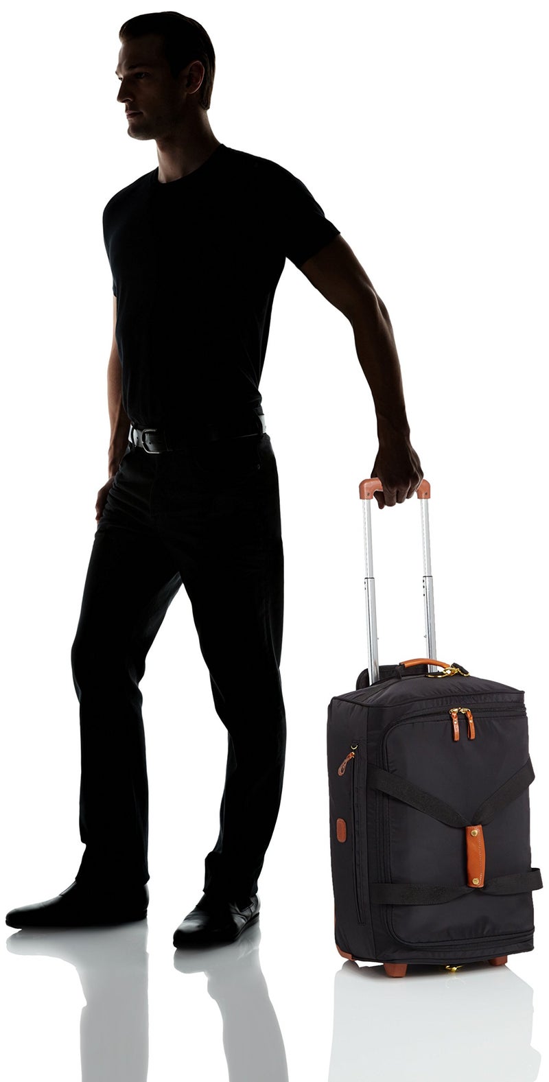 Bric's X-Bag Rolling Duffel Bag - 21 Inch Carry On Travel Bag for Men and Women - Luxury Weekender Luggage - Black - Image 4