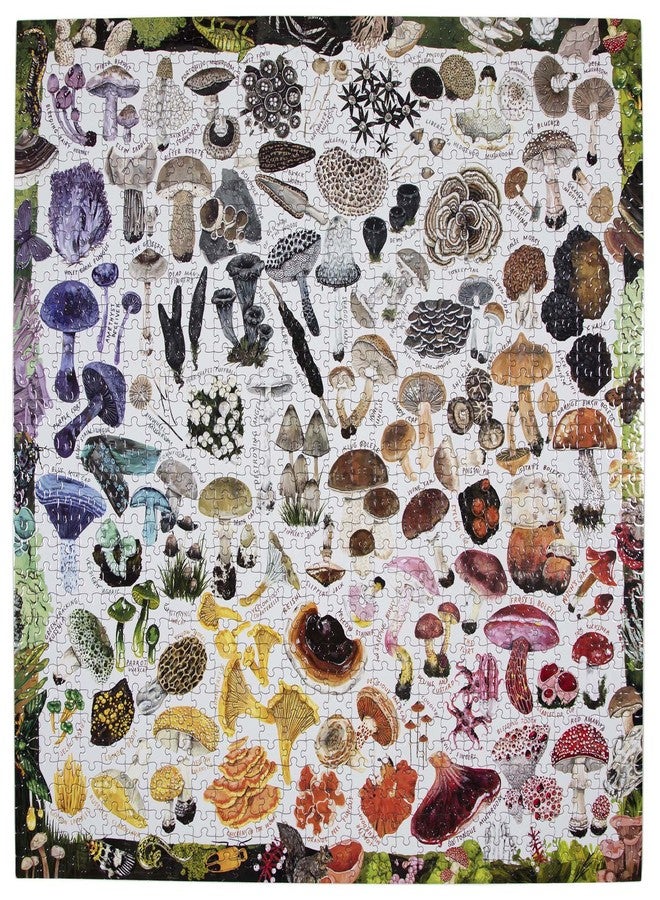 eeBoo 1000 Piece Puzzle - Mushroom Rainbow Jigsaw Puzzle for Adults, Square 23" x 23" Made with Recycled Board & Vegetable-Based Ink - Image 2