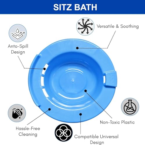 Only Rajesh Sitz Bath Tub For Piles Pain Relief I Plastic Sitz Tub For Fissure I Bath Tub For Adult I Tub For Men & Women I Sturdy Plastic Material I Easy To Use I Blue - Image 5