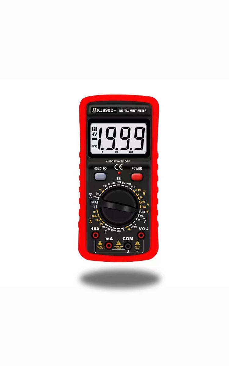 kashemano Digital multimeter, 1000V, 10A, AC/DC, Black/Red,Digital Display 1999 - Image 4