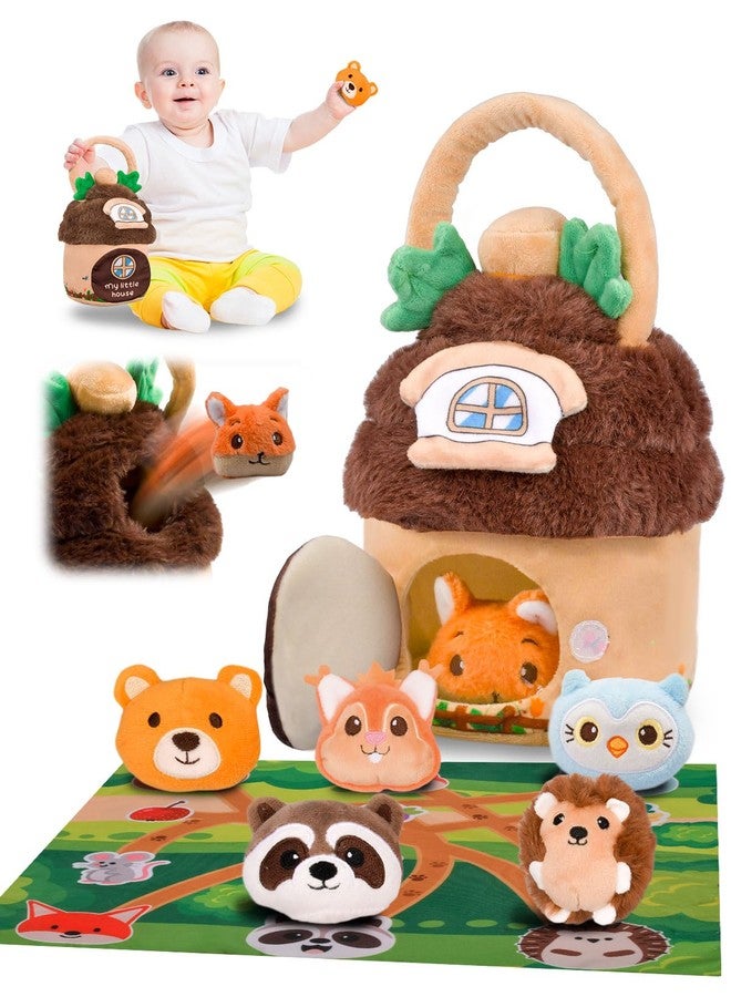 Nicecastle Baby Toys 6-12 Months Forest Animal House with Map Plush Stuffed Animals Rattle Squeaker Montessori Toys for Babies Sensory Infant Toy Toddler Gift 1-3 Year Old - Image 1