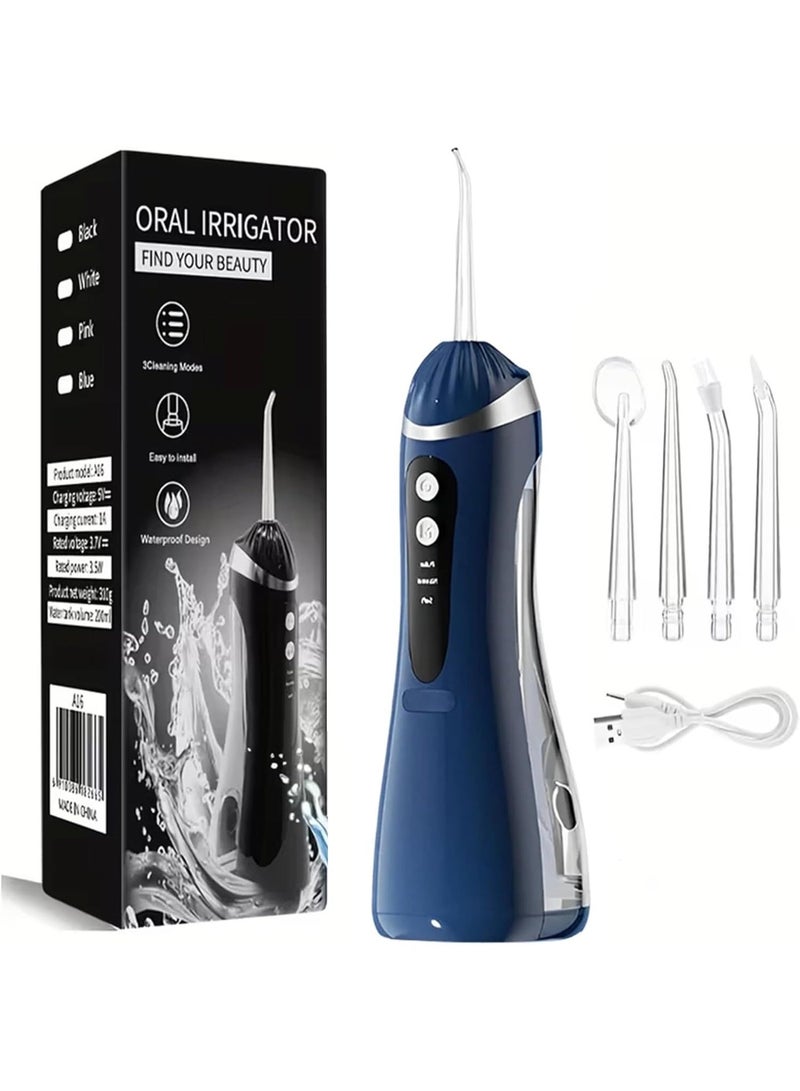 Portable Oral irrigator, Power Flosser, Cordless Oral Irrigator Cordless Irrigator, Dental Oral Irrigator IPX7 Waterproof 4 Jet Tips USB Rechargeable for Home and Travel MultiColor - Image 1