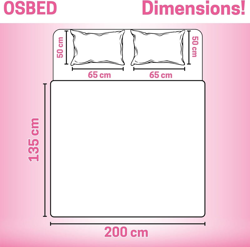 OSBED Premium Comforter Set with Cooling Bed Comforter & 2 Pillow Shams - Lightweight & Fluffy Down Alternative - Pink, 135 x 200cm - Image 2